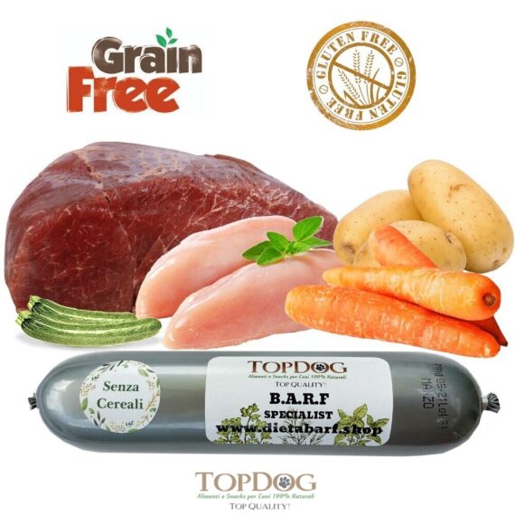 Salamotto di carne per cani - Manzo Grain Free 500gr x 6pz. - immagine 2