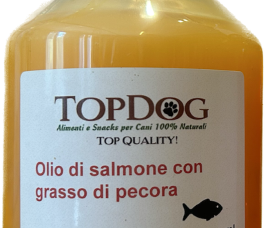 olio di salmone con grasso di pecora per cani