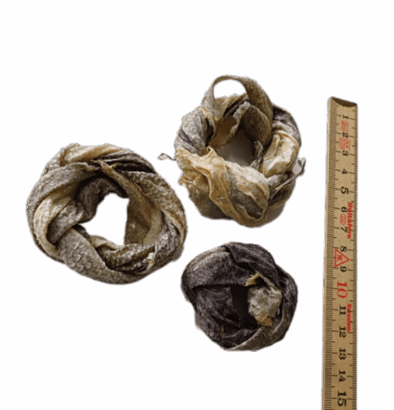 ciambelle di pelle di merluzzo per cani