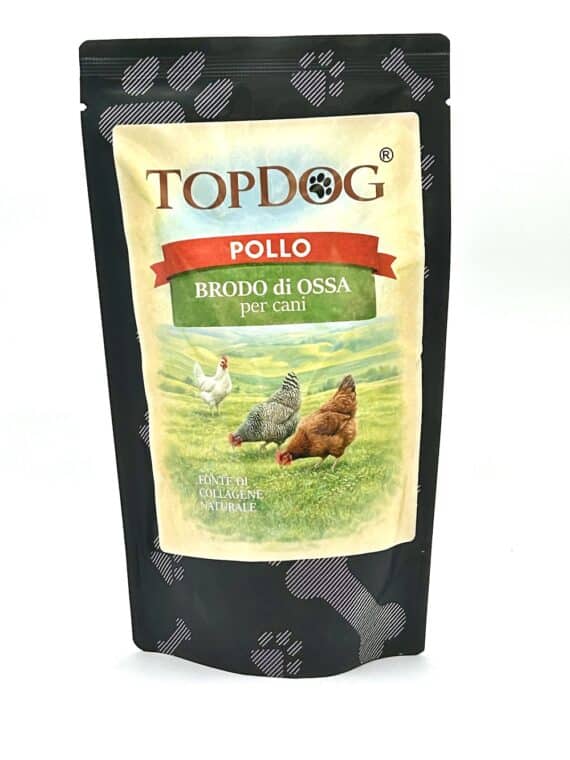 brodo di ossa per cani al pollo