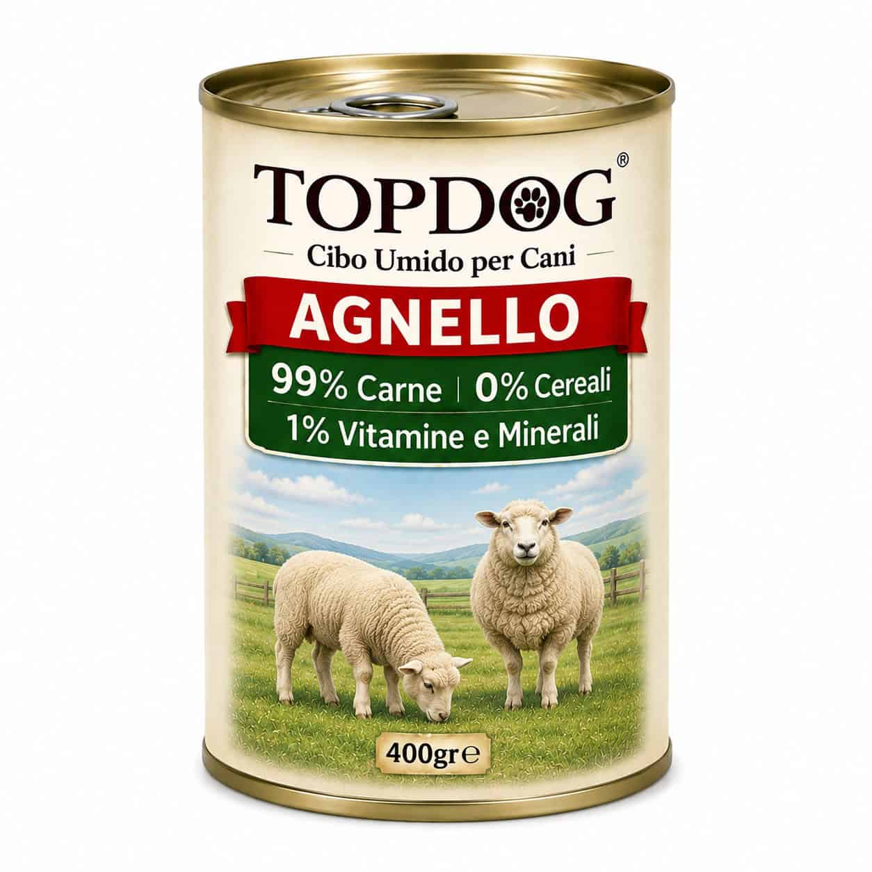 Cibo Umido per Cani Monoproteico Agnello 400g TOPDOG®